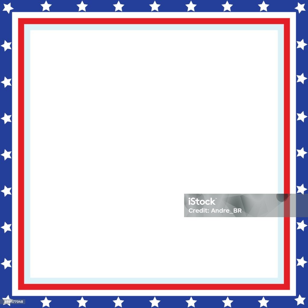 American Patriotic square frame American patriotic square frame with blank space for your images and text. Border - Frame stock vector