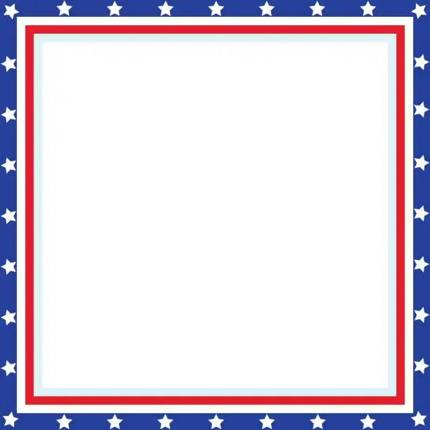 Vector illustration of American Patriotic square frame