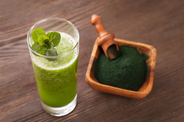 istock Green smoothie with spirulina 698485432