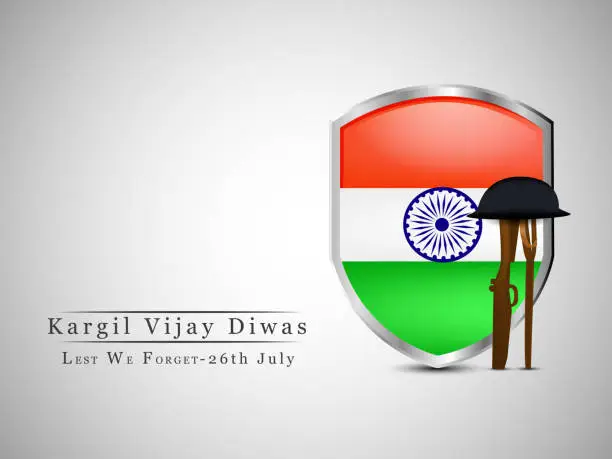 Vector illustration of Kargil Vijay Diwas background. It is celebrated on 26 July every year in honour of the Kargil War's Heroes in India.