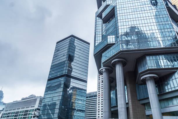 istock Up looking Skyscrapers with skyline in Shanghai financial district 698519062