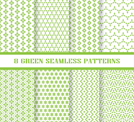 Easy Green Pattern Green Pattern Set Stock Illustration - Download Image Now - Abstract ...