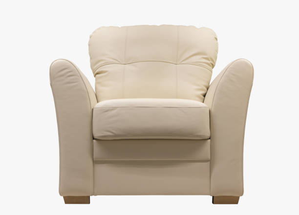 istock White leather chair isolated on white background 698545716