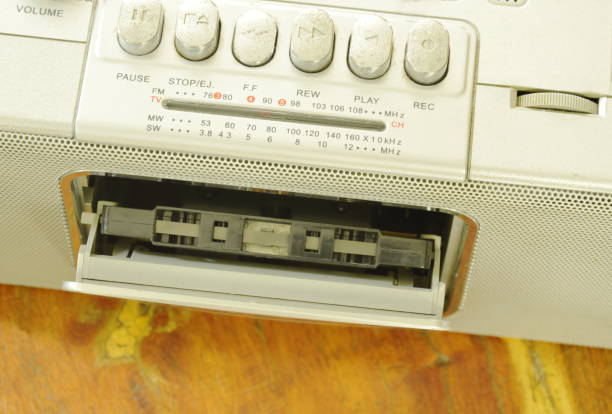 istock cassette tape recorder in radio desk 698556110