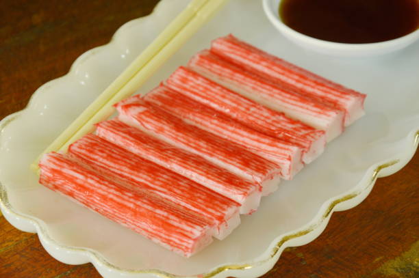 istock imitation crab stick made from fish with soy sauce 698563698