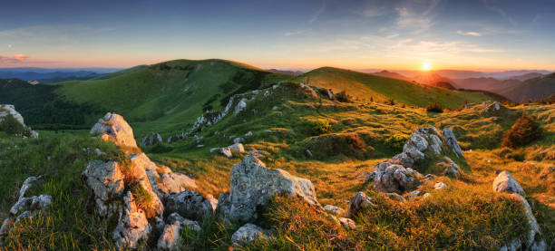 istock Sunrise in mountains landscape, Slovakia. 698565262