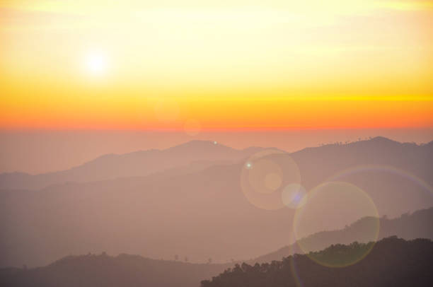 istock Sunrise with mist view from mountain in the morning, Twilight sky 698570762