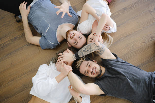 istock Cheerful group of friends having fun together 698572984