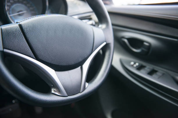 istock Steering wheel in the car 698575244