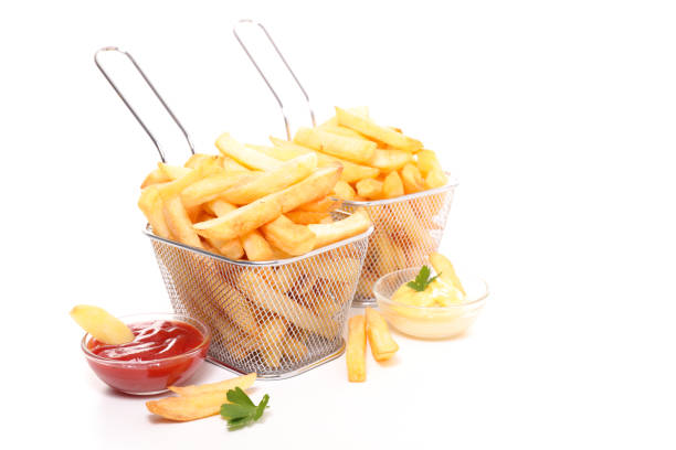 istock french fries with ketchup on white background 698583752