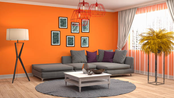 istock Interior living room. 3d illustration 698610896