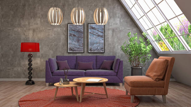istock Interior living room. 3d illustration 698610988