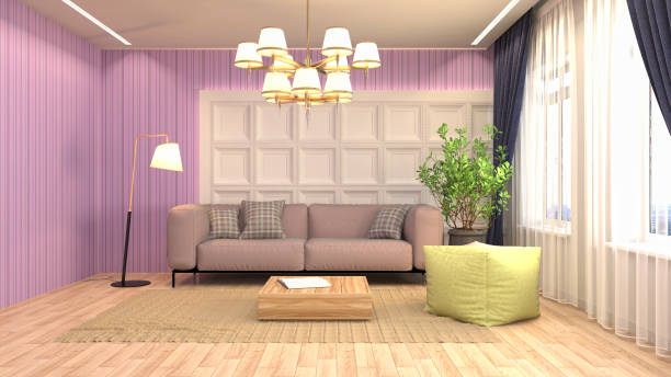 istock Interior living room. 3d illustration 698611042