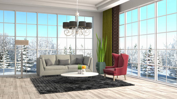istock Interior living room. 3d illustration 698611080