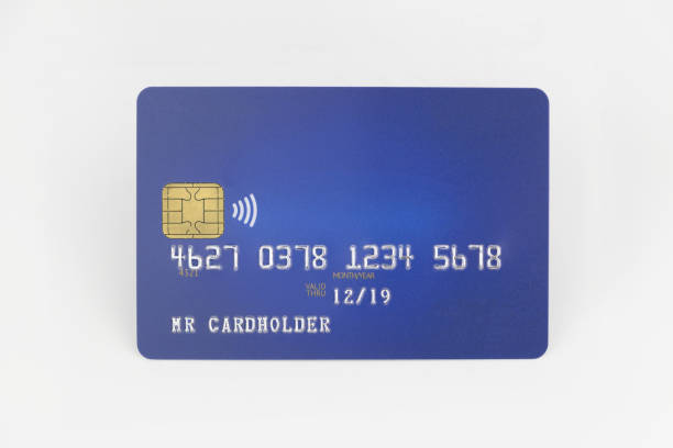 istock Blank blue credit card isolated on white background 698614906