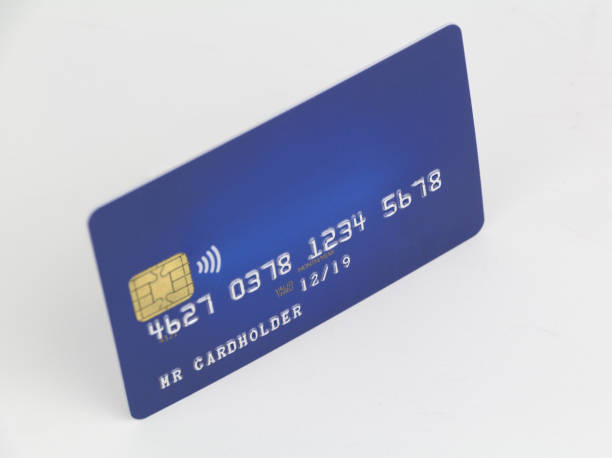 istock Blue credit card isolated on white background 698614934