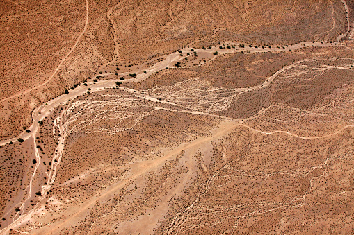 Aerial view of desert  Wilderness Area. Arizona, United States