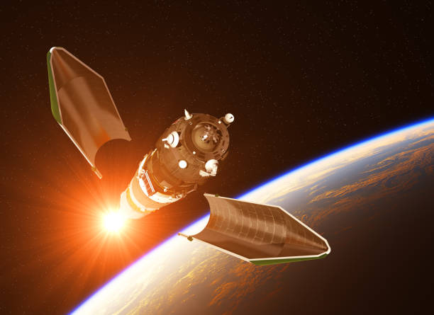 istock Launch Of Cargo Spacecraft On Background Of Rising Sun 698622562