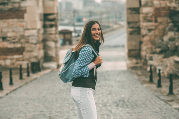 istock Tourist in an old town 698627992