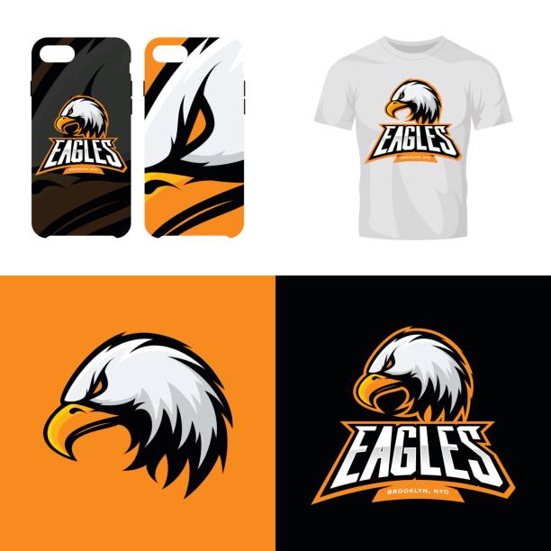 Eagle head sport club isolated vector icon concept. Eagle head sport club isolated vector icon concept. Modern professional team badge mascot design. abhor stock illustrations