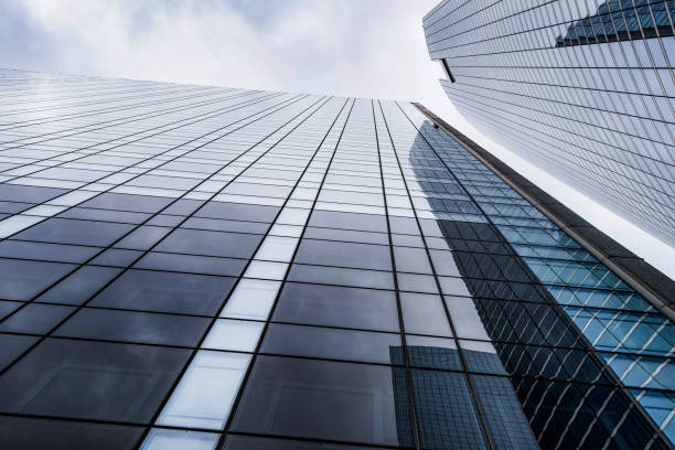 istock Office building in blue tones - detail view 698652968