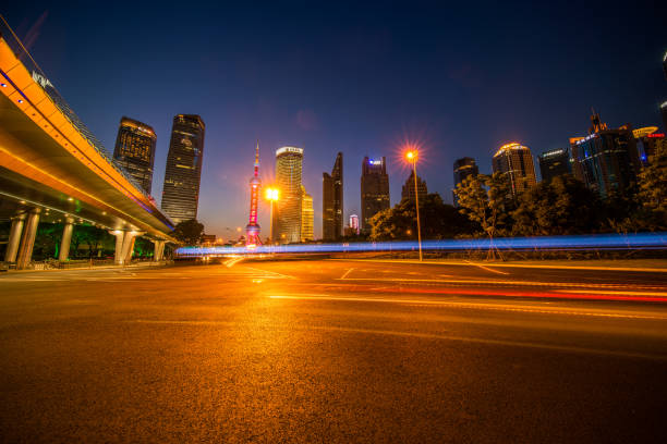 Skyline night view on Pudong New Area, Shanghai