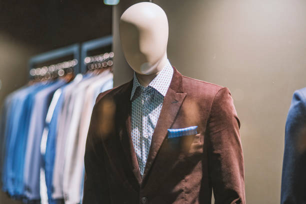 istock Men suits in detail in a store 698676684