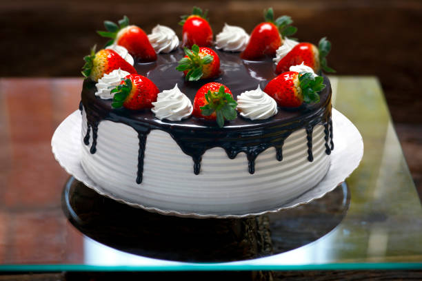 istock whipped cream cake with strawberry 698676930