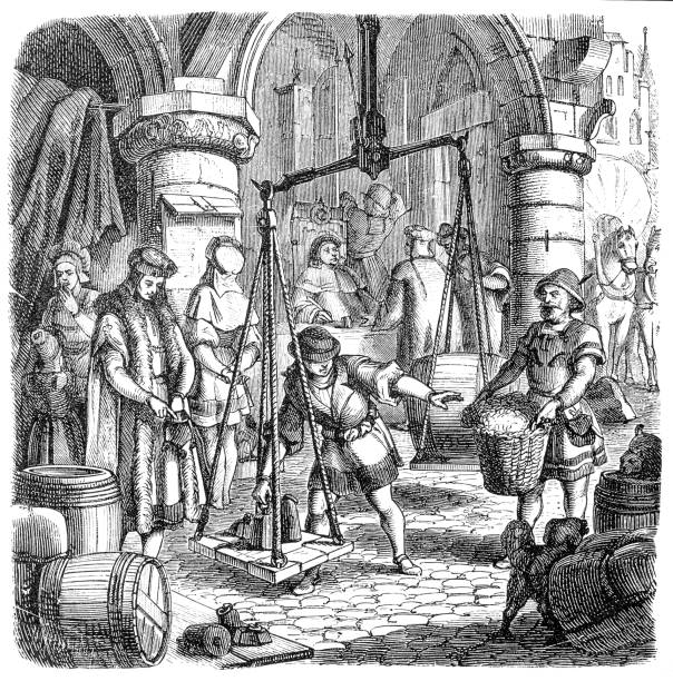 ilustrações, clipart, desenhos animados e ícones de mercadores alemães - medieval market