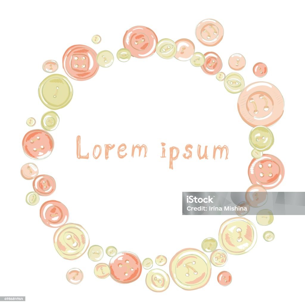 Button Frame Background Round Vector Frame Made From Buttons Stock Illustration - Download ...