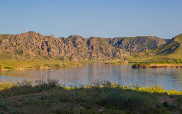 istock Ili river, Kazakhstan. Steppe landscape in spring 698690122