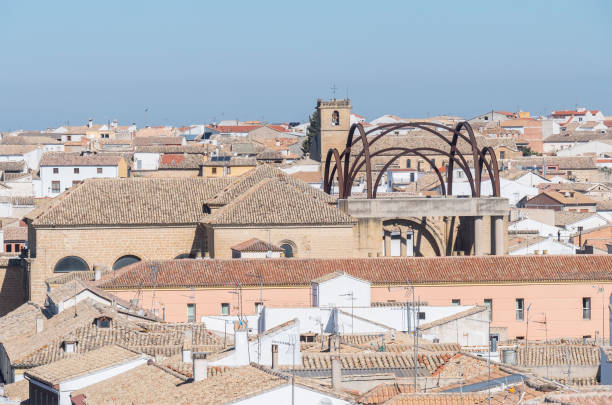 "san andres church" and "convento de la encarnacion" in baeza city (world heritage site), jaen, spain - catedral de la encarnacion imagens e fotografias de stock