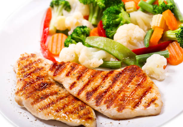 istock plate of grilled chicken with vegetables 698717718