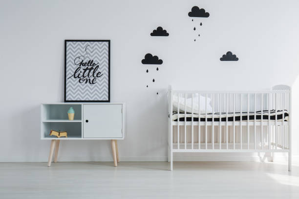 istock Sweet, monochromatic nursery 698723964