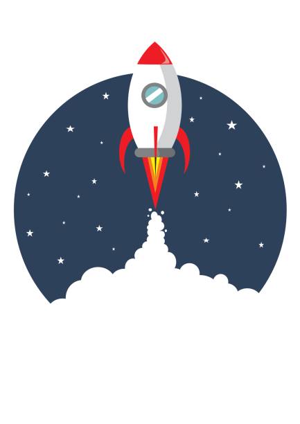 kreskówkowa rakieta - takeoff stock illustrations
