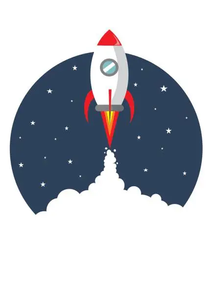 Vector illustration of cartoon rocket