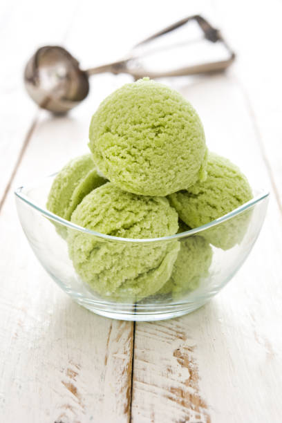 istock Green tea matcha ice cream 698738448
