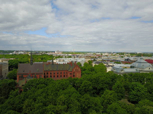 istock Riga Old Town Aerial drone top view 698746184