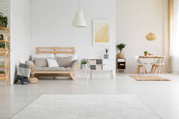 istock Stylish hygge living room 698758186