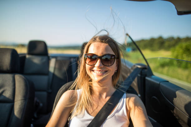 istock Woman driver on the roadtrip 698772634
