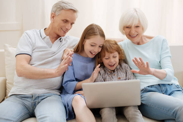 istock Enthusiastic happy children calling the parents 698778608