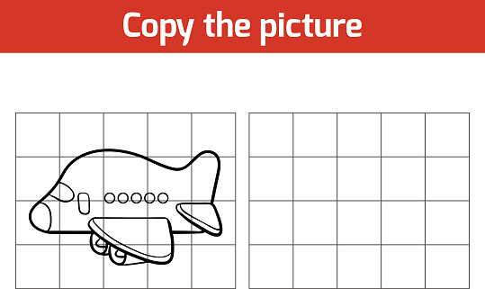 Copy the picture, education game for children, Airplane