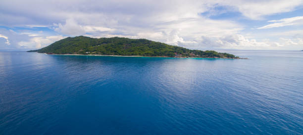 istock Aerial: coastline of La Digue Island, Seychelles 698787856