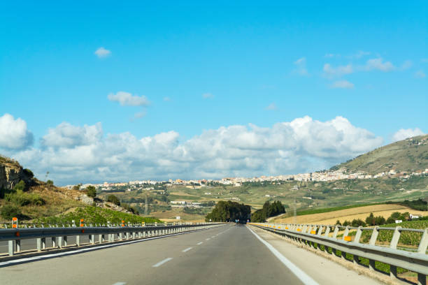 istock Transportation in Italy, highway on Sicily, view from the car 698801074