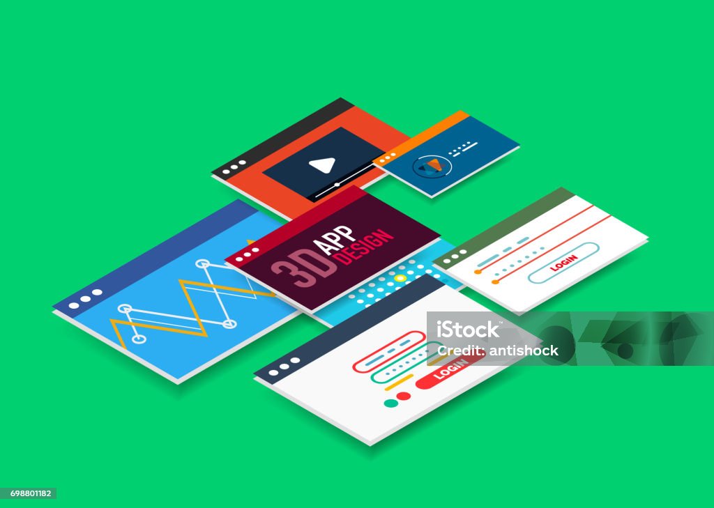 Isometric User Isometric User Interface Design Stock Illustration - Download Image Now ...