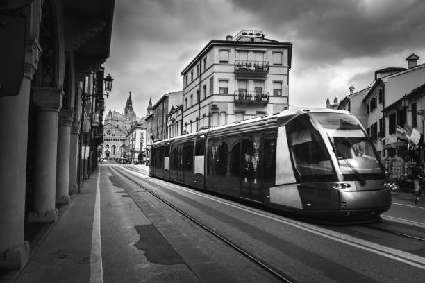 istock modern tram europe padua black and white 698801862
