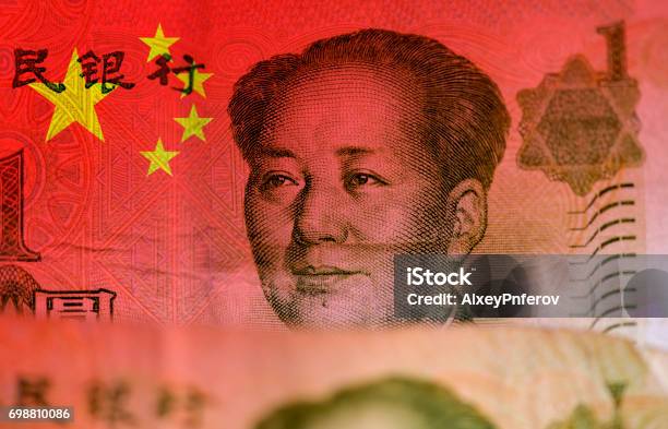 Chinese Money Flag Of China And Face Of Mao Zedong Stock Photo - Download Image Now