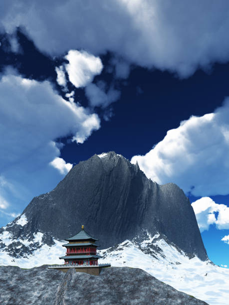istock Sun temple - Buddhist shrine in the Himalayas 3d rendering 698810264