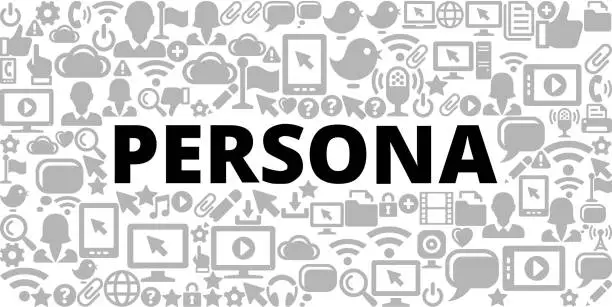 Vector illustration of Persona on Technology Internet Communications Vector Icon Background