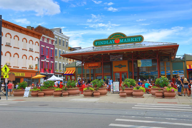 Findlay Market in Cincinnati, Ohio is a popular farmers market and restaurant area in the trendy Over the Rhine area